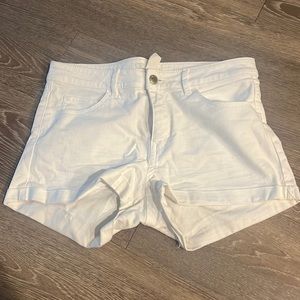 White jean shorts
